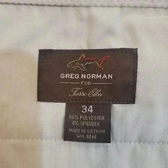 Greg Norman Men's Gray Plaid Poly/Spandex Flat Front Golf Shorts EUC - Picture 4 of 11